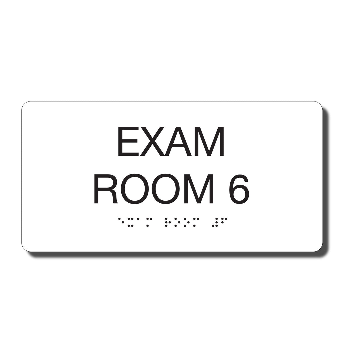 Ada Exam Room 6 Sign With Braille - Several Colors - 8