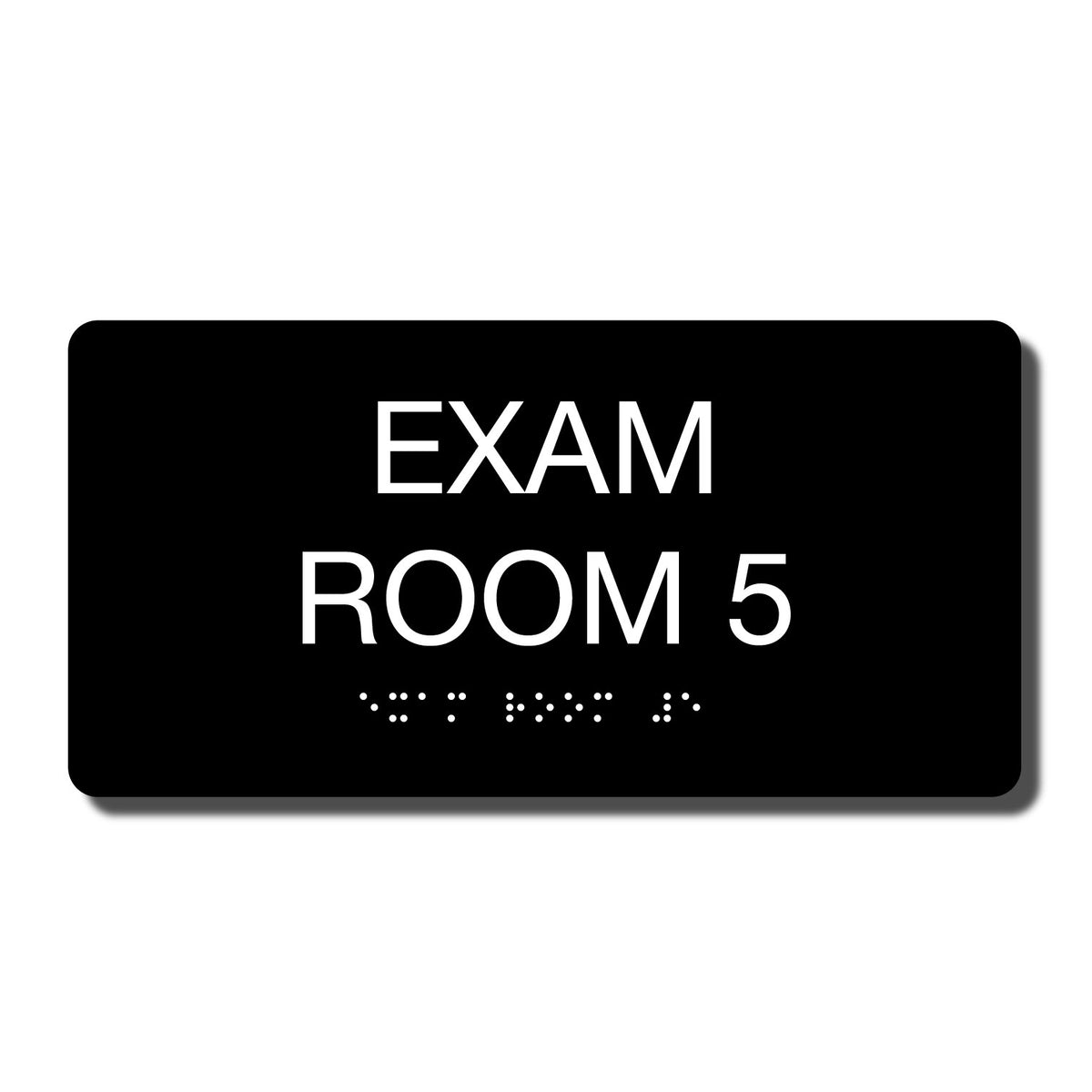 ADA Exam Room 5 Sign with Braille - Several Colors - 8