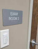 ADA Exam Room 2 Sign Braille - Several Colors - 8" x 4"