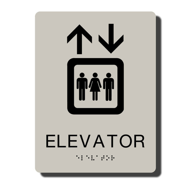 ADA Elevator Sign with Braille - Several Colors - 6