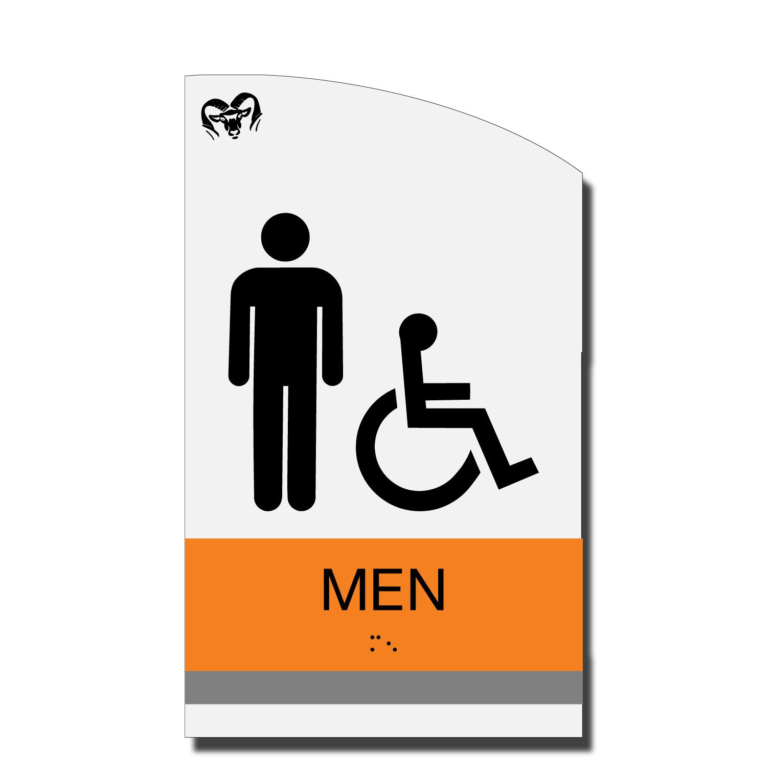 ADA Compliant Men's Restroom Sign with Tactile Text and Braille